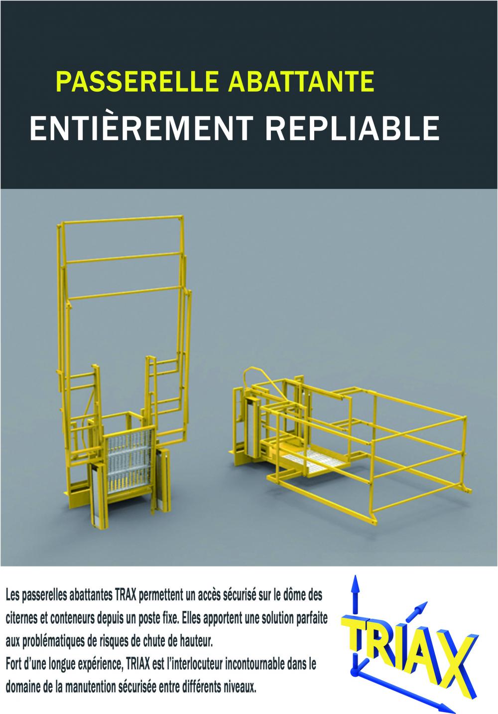 Image de Nouveauté : passerelle abattante entièrement repliable